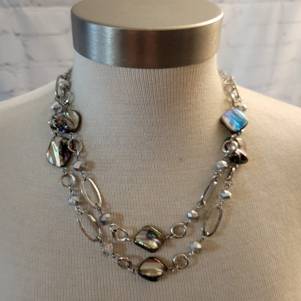 Erica Lyons Double Strand Necklace Mother Of Pearl Shell